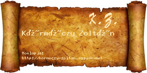 Körmöczy Zoltán névjegykártya