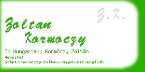 zoltan kormoczy business card