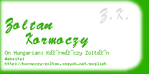 zoltan kormoczy business card